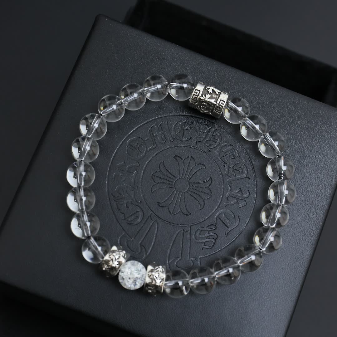 Chrome Hearts Beaded Bracelet with Silver Accents